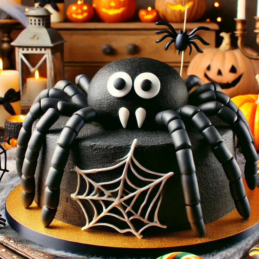 bizcocho de araña halloween