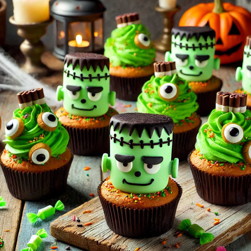 cupcakes frankenstein halloween