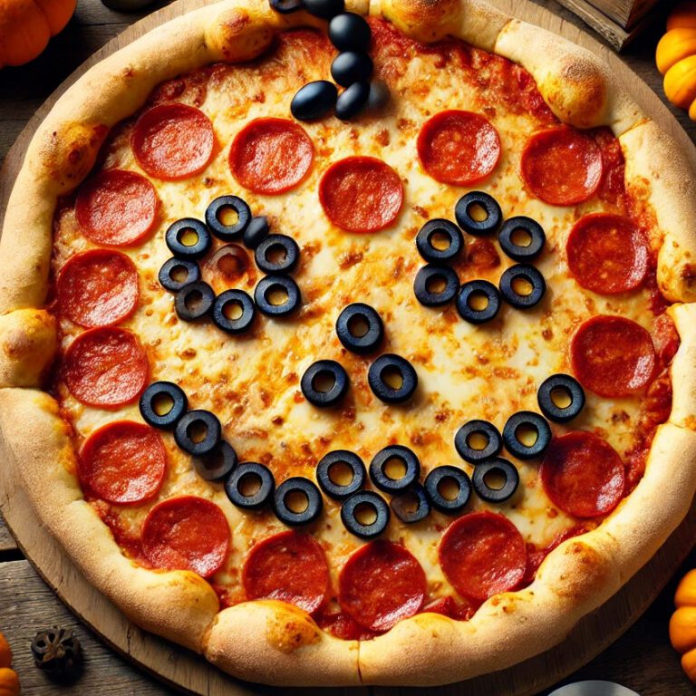 pizza calabaza para halloween