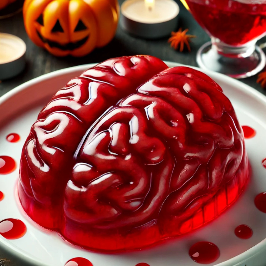 cerebro de gelatina para halloween